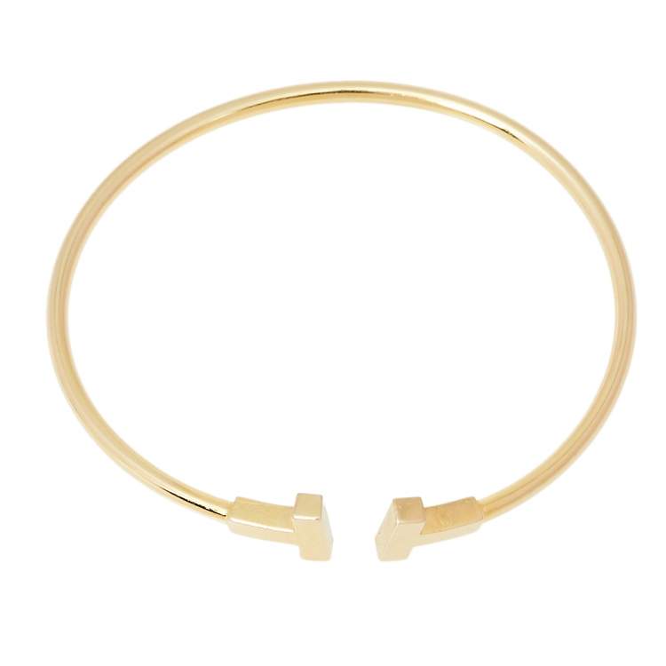 Pre Owned Tiffany & Co. Tiffany T Wire 18K Yellow Gold Bracelet