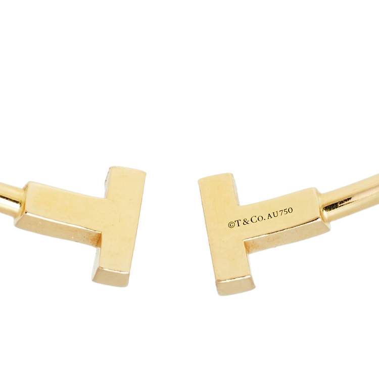 Pre Owned Tiffany & Co. Tiffany T Wire 18K Yellow Gold Bracelet