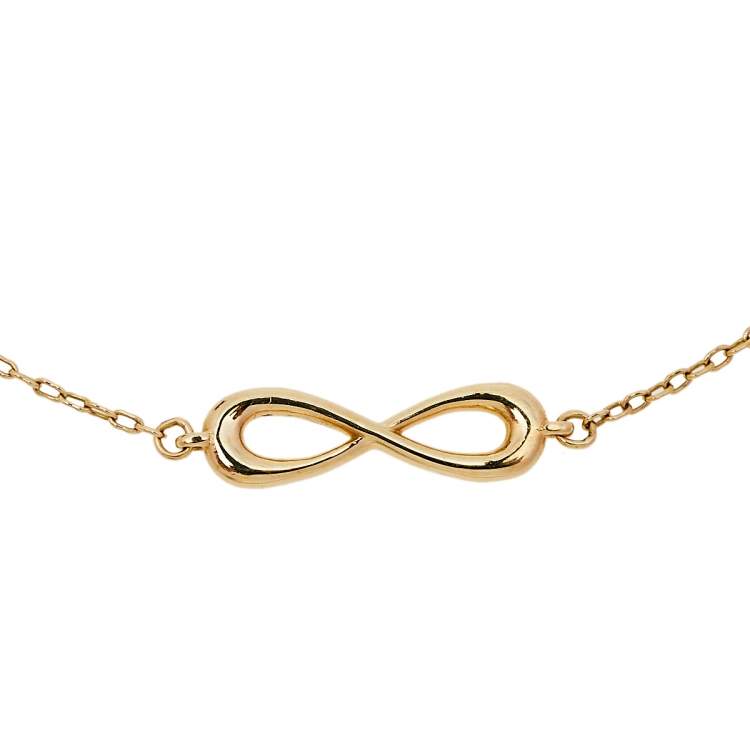 Pre Owned Tiffany & Co. Infinity Endless 18K Yellow Gold Station Bracelet