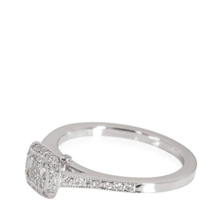 Pre Owned Tiffany & Co. Legacy Diamond Engagement Platinum Ring Size EU 51