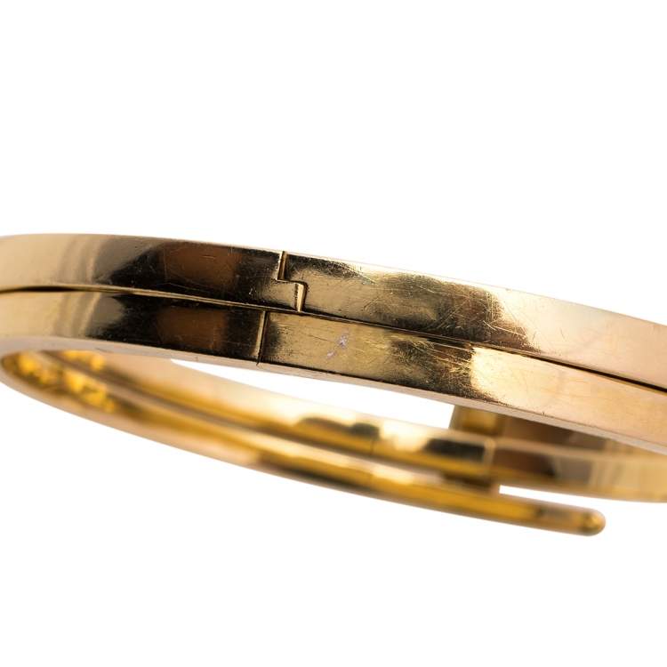 Pre Owned Tiffany & Co. T Square Diamond 18K Yellow Gold Wrap Cuff Bracelet