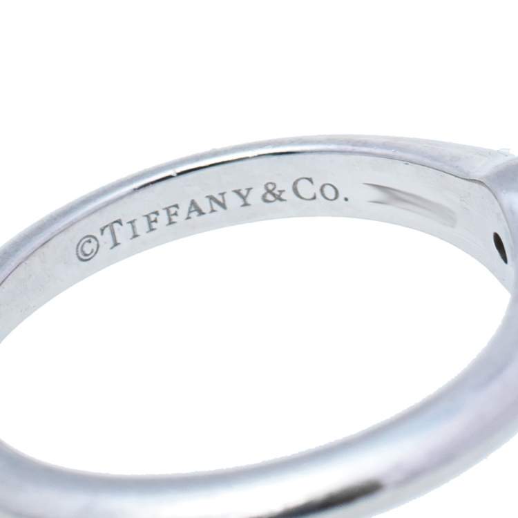 Pre Owned Tiffany & Co. 1.16ct Solitaire Diamond Platinum The Tiffany Setting Engagement Ring Size 50