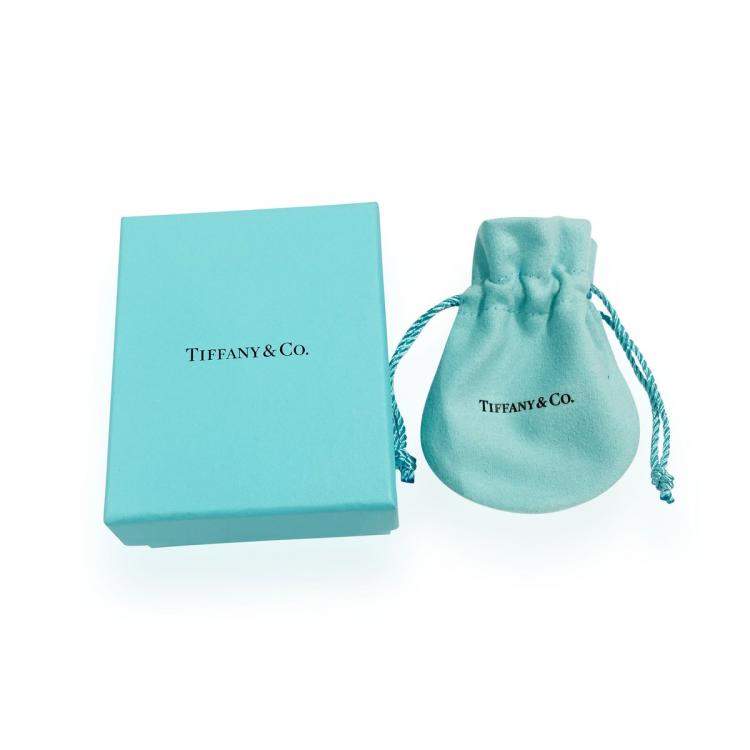 Pre Owned Tiffany & Co. Fleur de Lis Key Diamond Bar 18K Yellow Gold Earrings