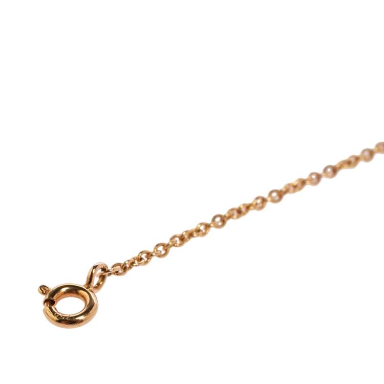 Pre Owned Tiffany & Co. Atlas Pierced 18K Rose Gold Diamond Bracelet