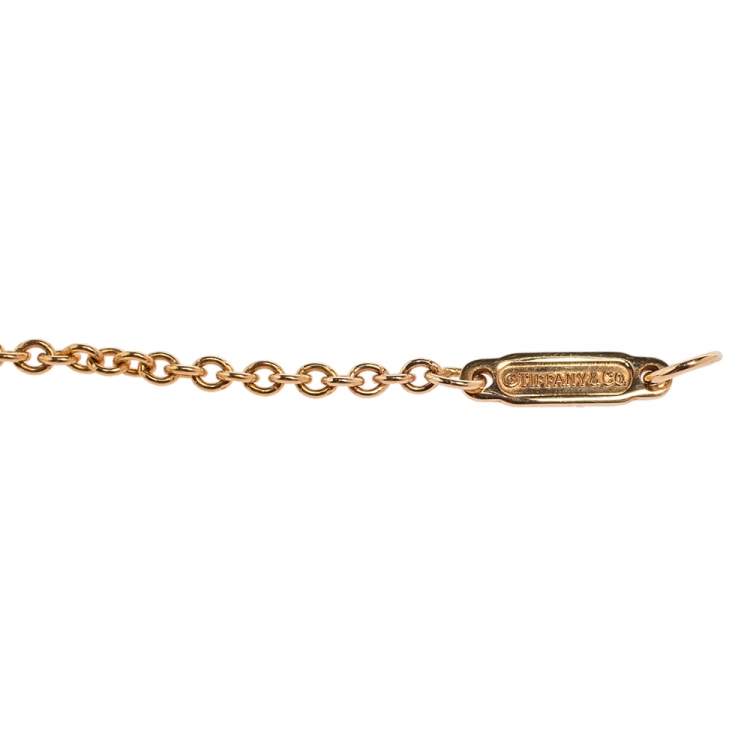 Pre Owned Tiffany & Co. Atlas Pierced 18K Rose Gold Diamond Bracelet