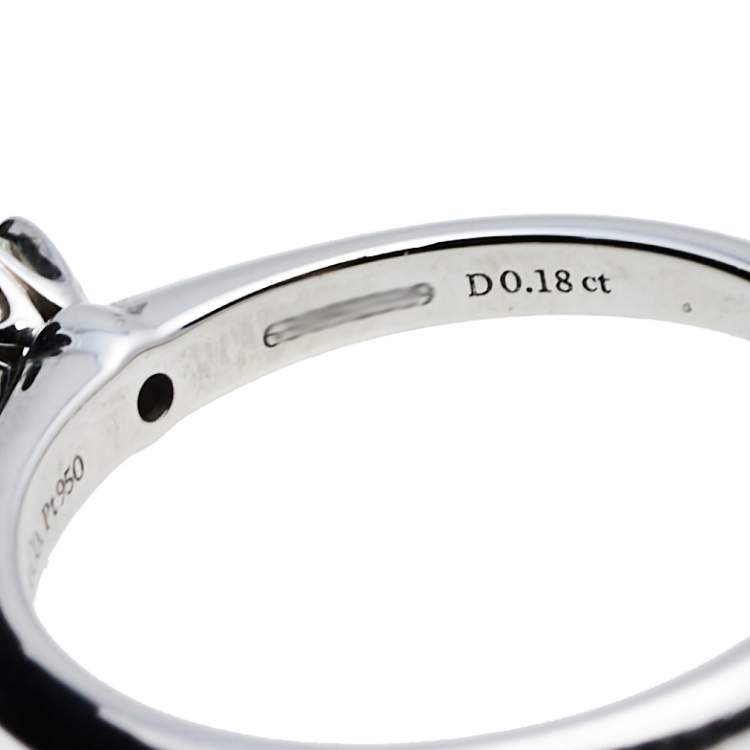 Pre Owned Tiffany & Co. Tiffany Setting Solitaire Diamond Platinum Engagement Ring 51