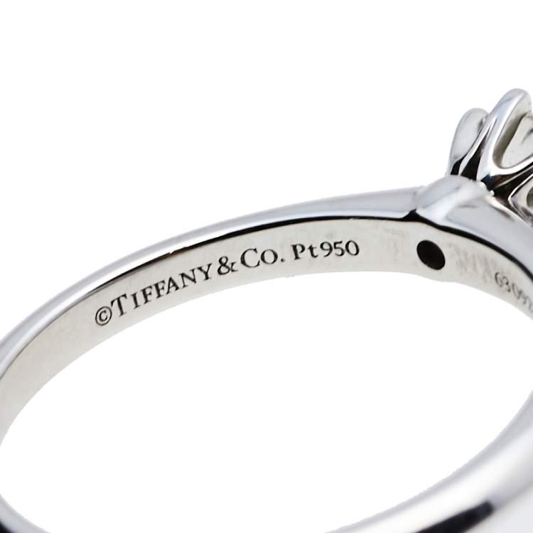 Pre Owned Tiffany & Co. Tiffany Setting Solitaire Diamond Platinum Engagement Ring 51