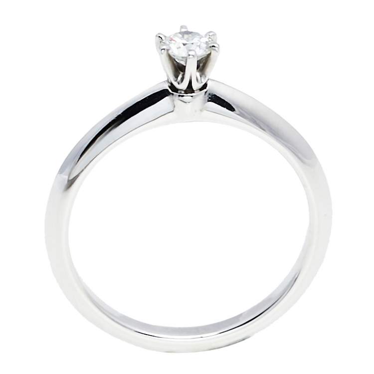 Pre Owned Tiffany & Co. Tiffany Setting Solitaire Diamond Platinum Engagement Ring 51