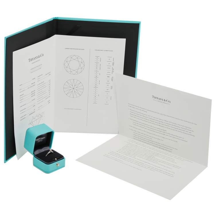 Pre Owned Tiffany & Co. Tiffany Setting Solitaire Diamond Platinum Engagement Ring 51