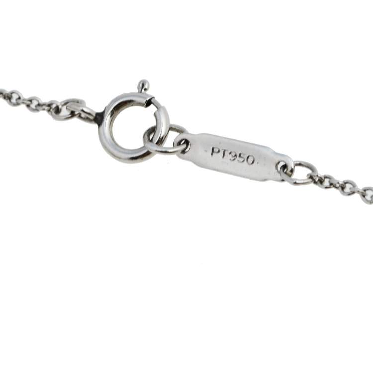 Pre Owned Tiffany & Co. Infinity Diamond Platinum Pendant Necklace