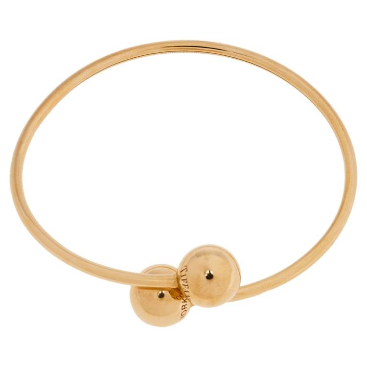 Pre Owned Tiffany & Co. Hardware Ball Bypass 18K Rose Gold Bracelet