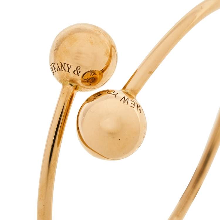 Pre Owned Tiffany & Co. Hardware Ball Bypass 18K Rose Gold Bracelet