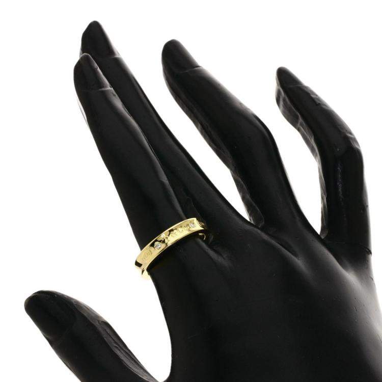 Pre Owned Tiffany & Co. 1837 18K Yellow Gold Diamond Ring EU 52