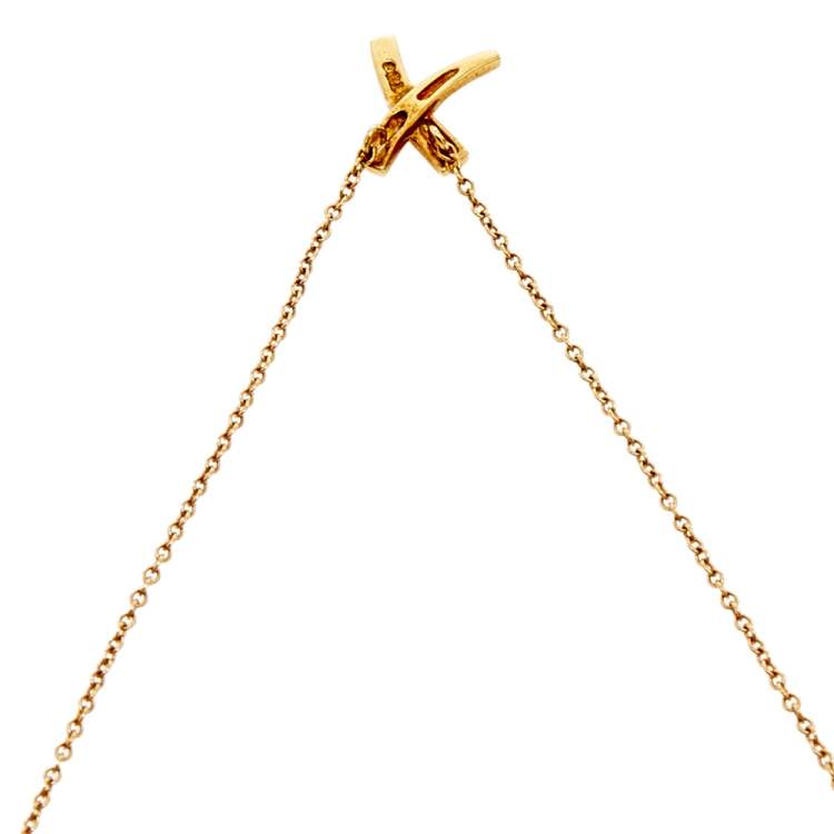Pre Owned Tiffany & Co. Paloma's Graffiti X Pendant 18k Yellow Gold Necklace