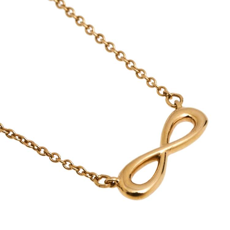 Pre Owned Tiffany & Co. Infinity 18K Rose Gold Pendant Necklace