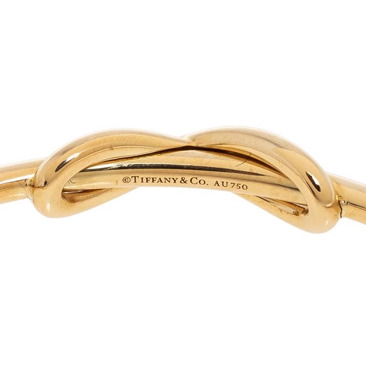 Pre Owned Tiffany & Co. Infinity 18k Yellow Gold Open Cuff Bracelet