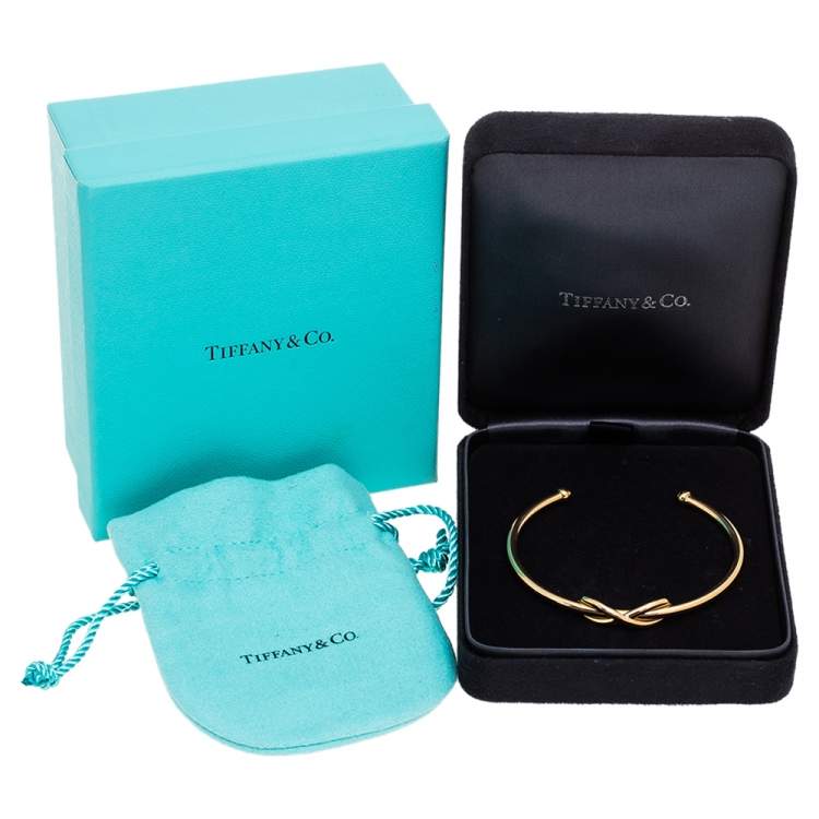 Pre Owned Tiffany & Co. Infinity 18k Yellow Gold Open Cuff Bracelet