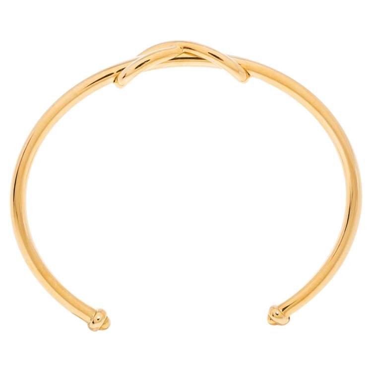 Pre Owned Tiffany & Co. Infinity 18k Yellow Gold Open Cuff Bracelet