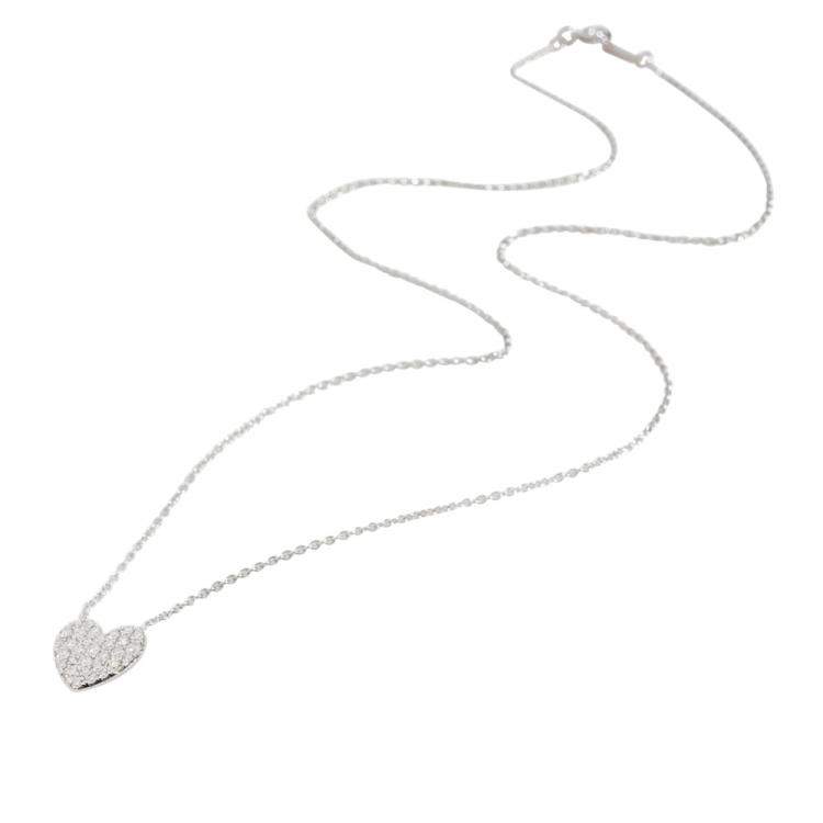 Pre Owned Tiffany & Co. Heart Shaped 18K White Gold Diamond Necklace