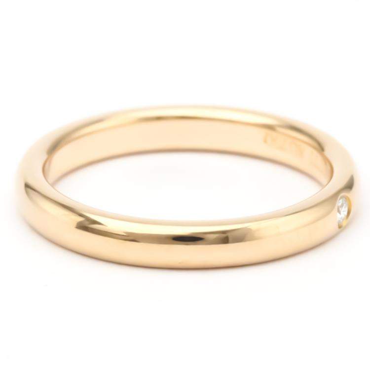 Pre Owned Tiffany & Co. Elsa Peretti 18K Rose Gold Diamond Ring EU 52