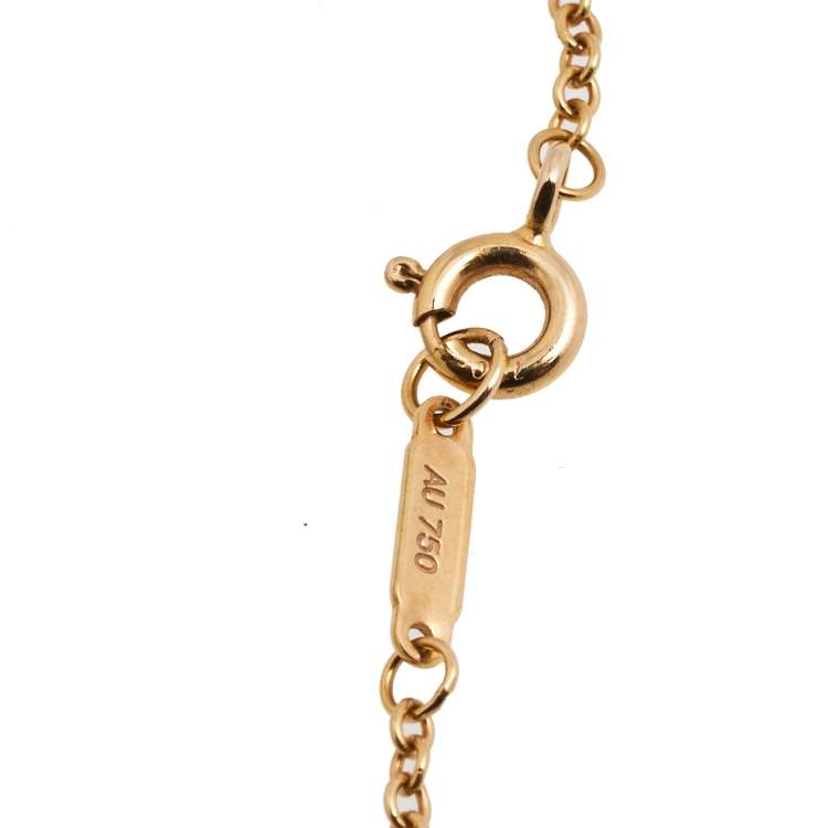 Pre Owned  Tiffany & Co. Pierced Atlas Bar Diamond 18K Yellow Gold Bracelet