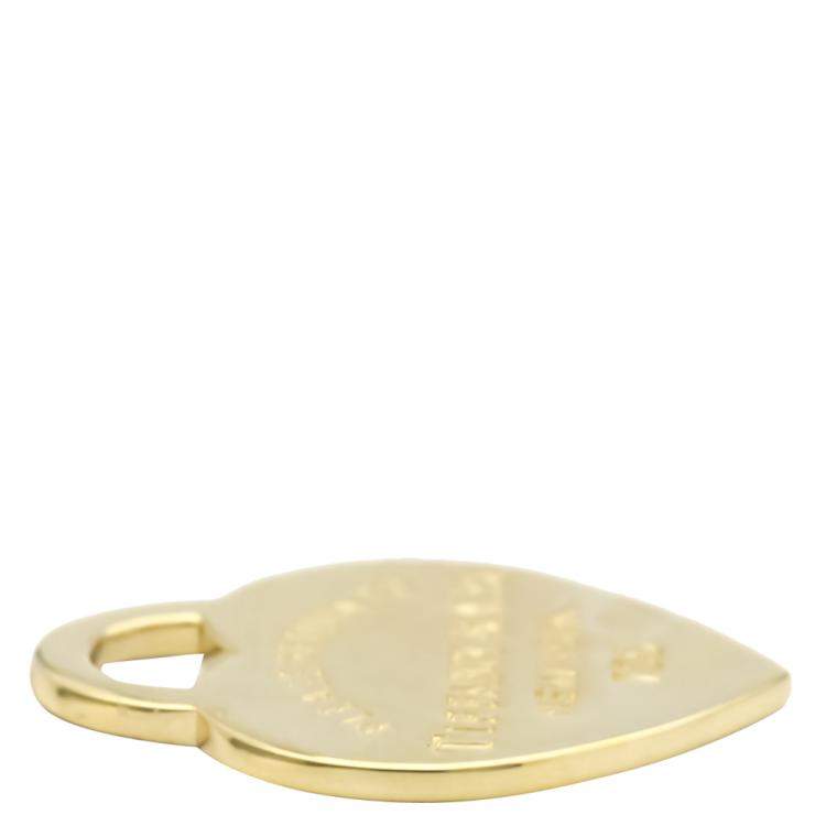 Pre Owned Tiffany & Co. Return To Tiffany Heart Tag 18K Yellow Gold Charms and Pendants