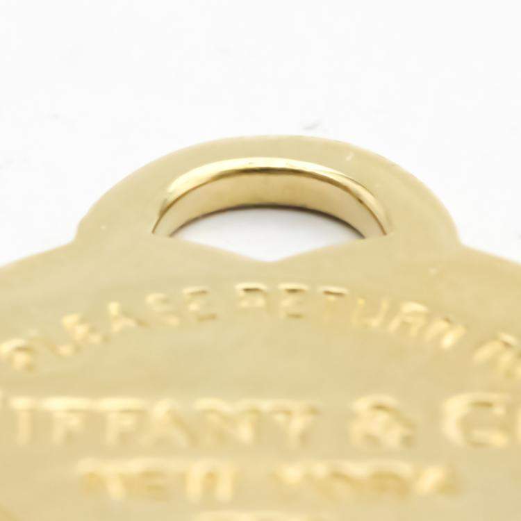 Pre Owned Tiffany & Co. Return To Tiffany Heart Tag 18K Yellow Gold Charms and Pendants
