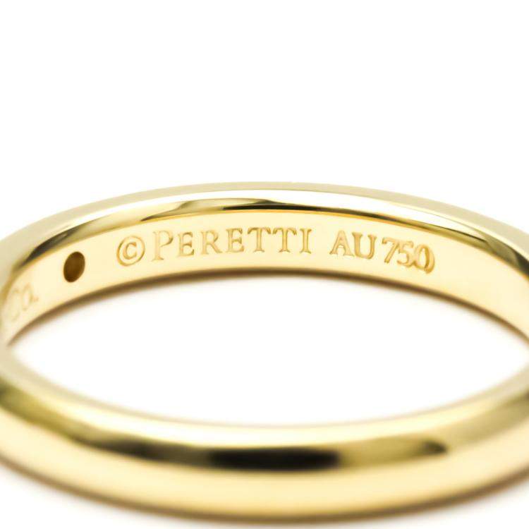 Pre Owned Tiffany & Co. Elsa Peretti 18K Yellow Gold Diamond Ring EU 50.5