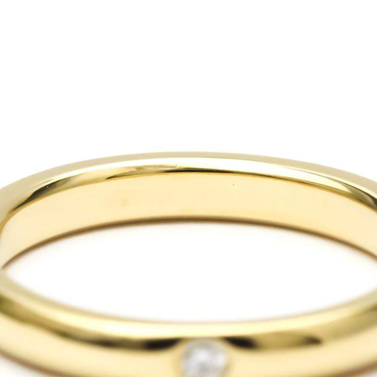 Pre Owned Tiffany & Co. Elsa Peretti 18K Yellow Gold Diamond Ring EU 50.5