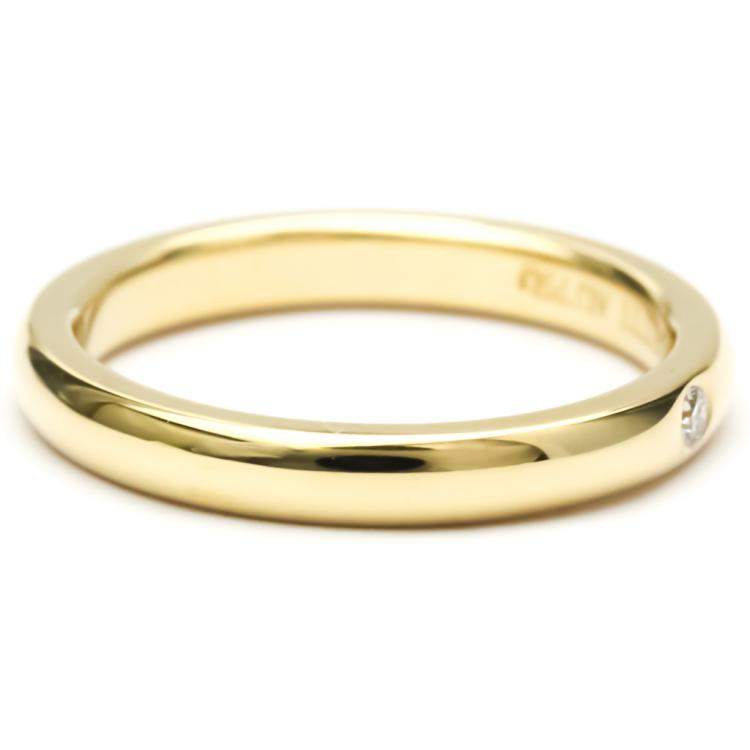 Pre Owned Tiffany & Co. Elsa Peretti 18K Yellow Gold Diamond Ring EU 50.5