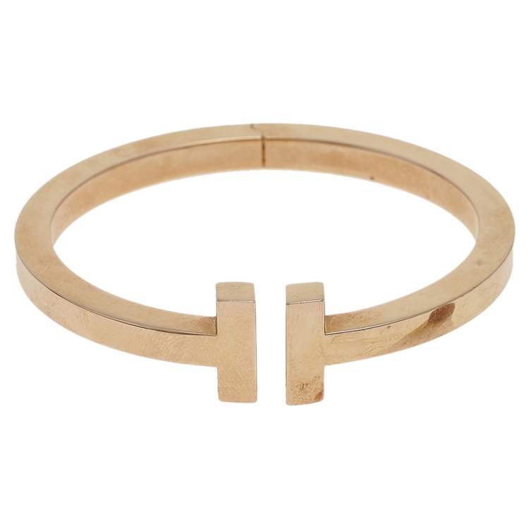 Pre Owned Tiffany & Co. Square 18k Yellow Gold Cuff Bracelet M