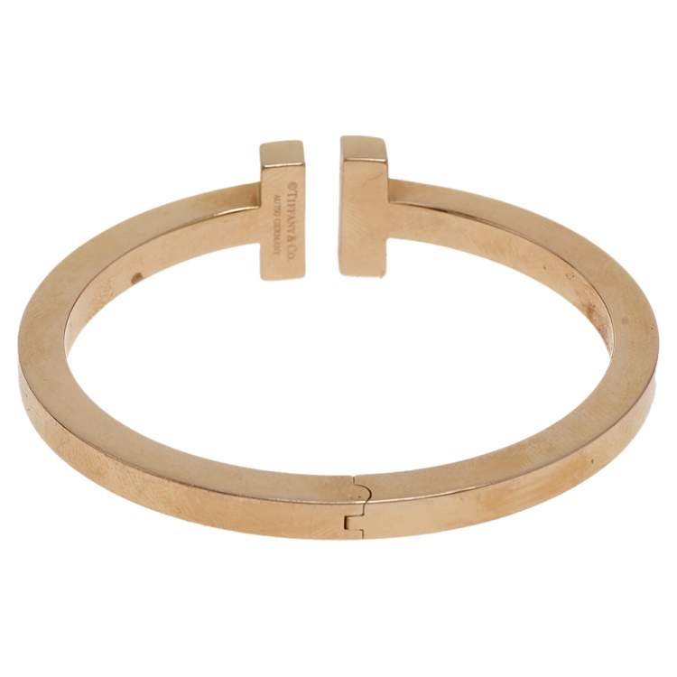 Pre Owned Tiffany & Co. Square 18k Yellow Gold Cuff Bracelet M