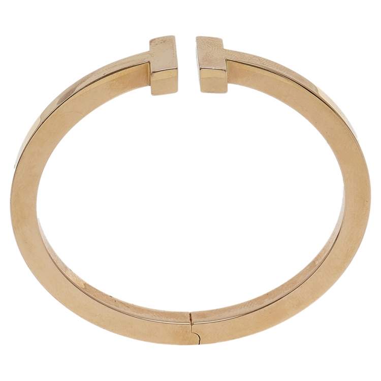 Pre Owned Tiffany & Co. Square 18k Yellow Gold Cuff Bracelet M