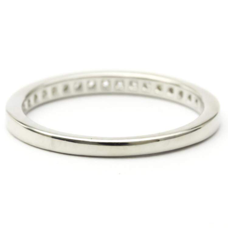 Pre Owned Tiffany & Co. Half Eternity Wedding Band Platinum Diamond Ring EU 52