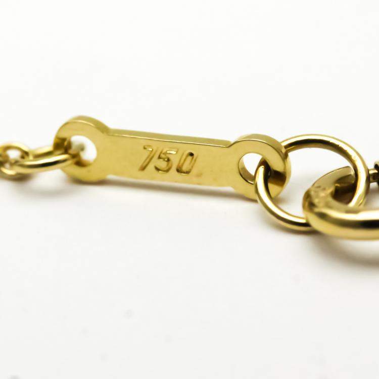 Pre Owned Tiffany & Co. Double Teardrop 18K Yellow Gold Necklace