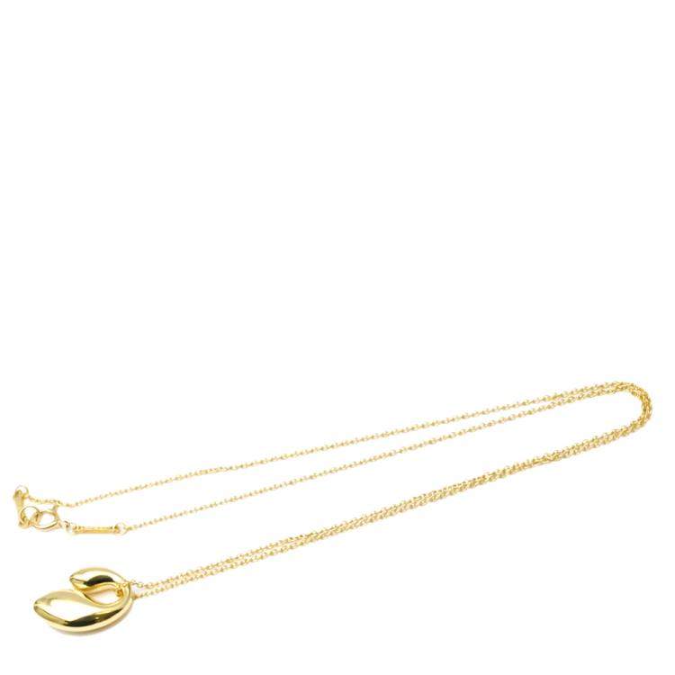 Pre Owned Tiffany & Co. Double Teardrop 18K Yellow Gold Necklace