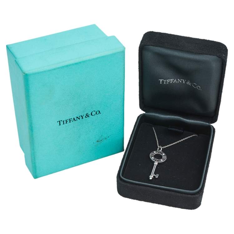 Pre Owned Tiffany & Co. Atlas Diamond 18K White Gold Pendant