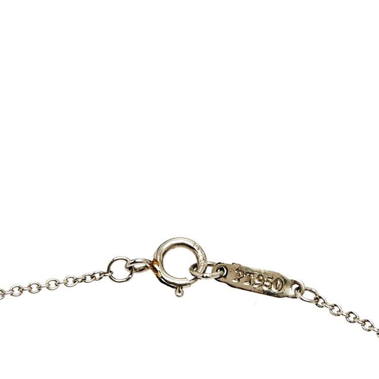 Pre Owned Tiffany & Co. Infinity Diamond & Platinum Pendant Chain Necklace