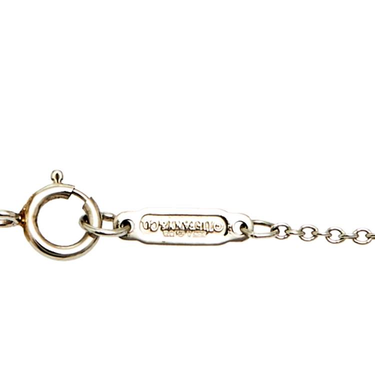 Pre Owned Tiffany & Co. Infinity Diamond & Platinum Pendant Chain Necklace