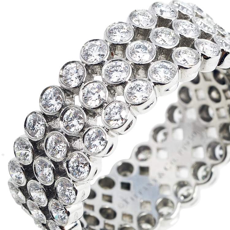 Pre Owned Tiffany & Co. Jazz Diamond Platinum Ring Size 54.5