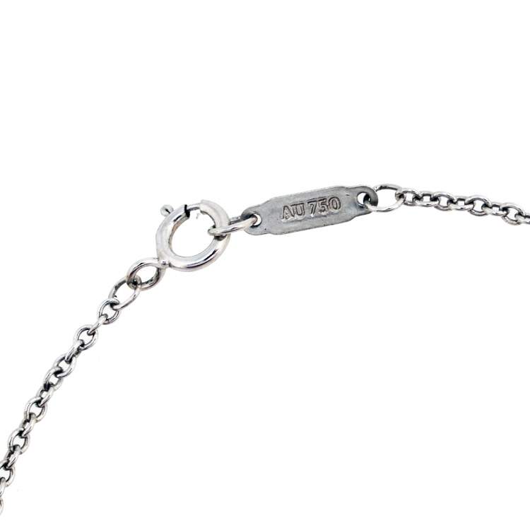 Pre Owned Tiffany & Co. Atlas Pierced Diamond 18K White Gold Bracelet