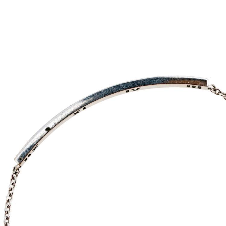 Pre Owned Tiffany & Co. Atlas Pierced Diamond 18K White Gold Bracelet