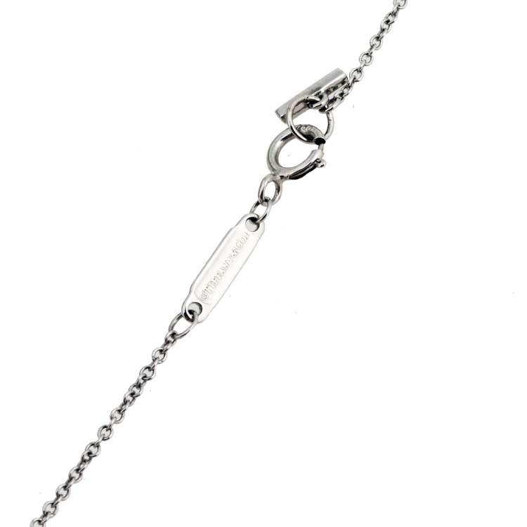 Pre Owned Tiffany & Co.Tiffany T Open Vertical Diamond Bar Pendant Necklace