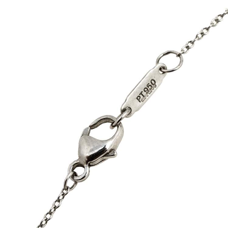 Pre Owned Tiffany & Co. Diamond Heart Platinum Pendant Necklace 