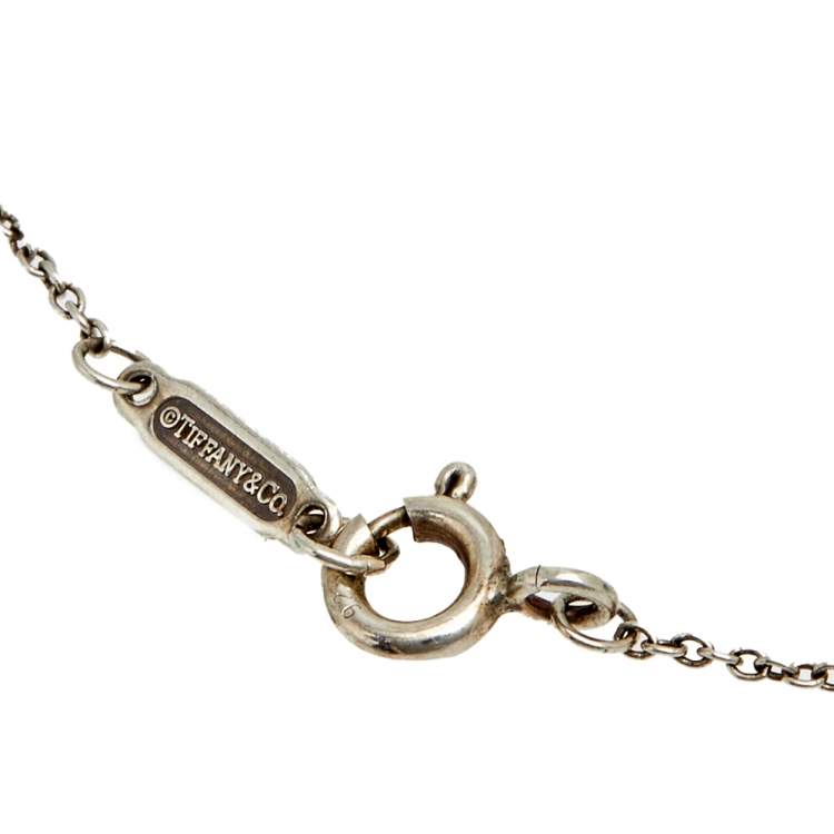 Pre Owned Tiffany & Co. Tiffany 1837 Interlocking Circles Silver & 18k Yellow Gold Pendant Necklace