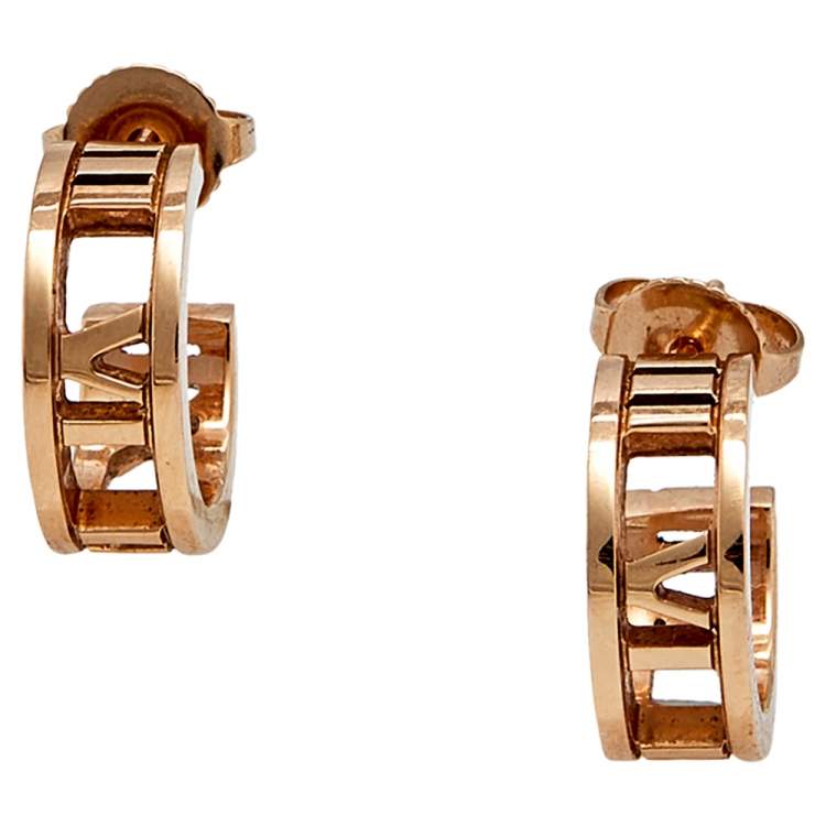 Pre Owned Tiffany & Co. Atlas 18k Rose Gold Earrings
