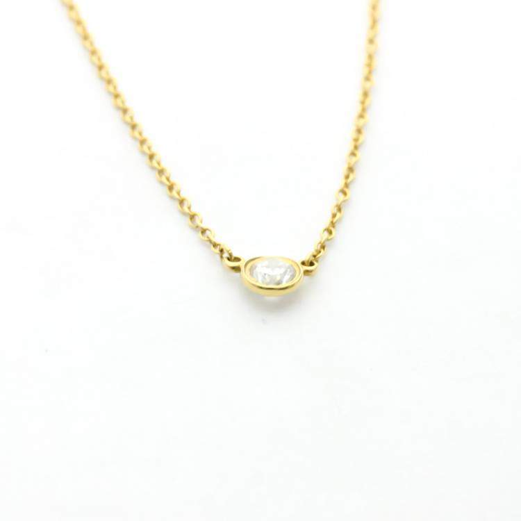 Pre Owned Tiffany & Co. Else Peretti Diamond By The Yard 18K Yellow Gold Diamond Necklace