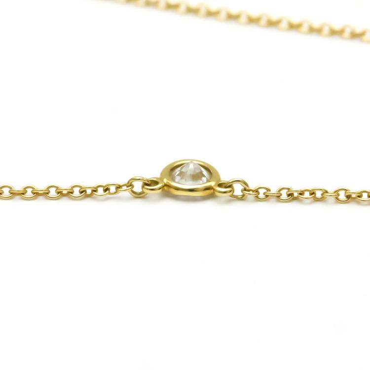 Pre Owned Tiffany & Co. Else Peretti Diamond By The Yard 18K Yellow Gold Diamond Necklace