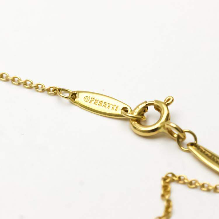 Pre Owned Tiffany & Co. Else Peretti Diamond By The Yard 18K Yellow Gold Diamond Necklace