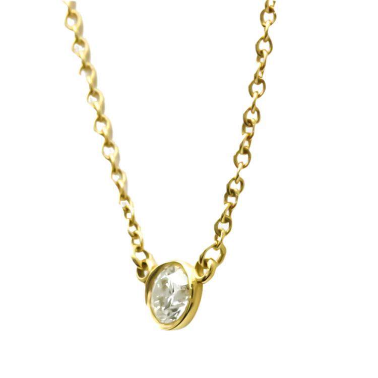 Pre Owned Tiffany & Co. Else Peretti Diamond By The Yard 18K Yellow Gold Diamond Necklace